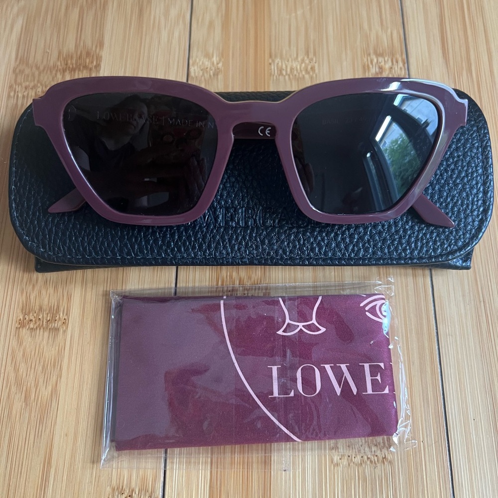 Lowercase Basil Sunglasses in Burgundy